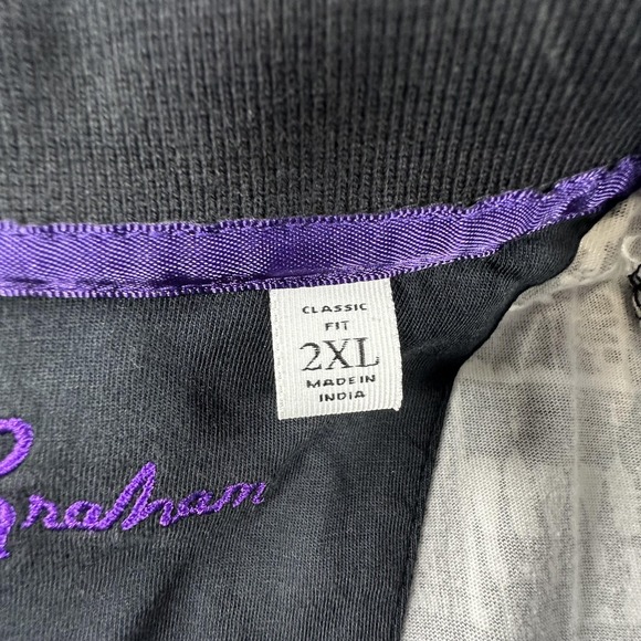 Robert Graham Polo Shirt Mens 2XL Black White Bandana Paisley Classic Fit - Picture 6 of 10